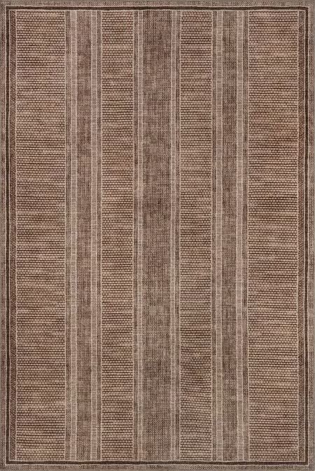 Brown Dannica Striped Washable 5' x 8' Area Rug | Rugs USA