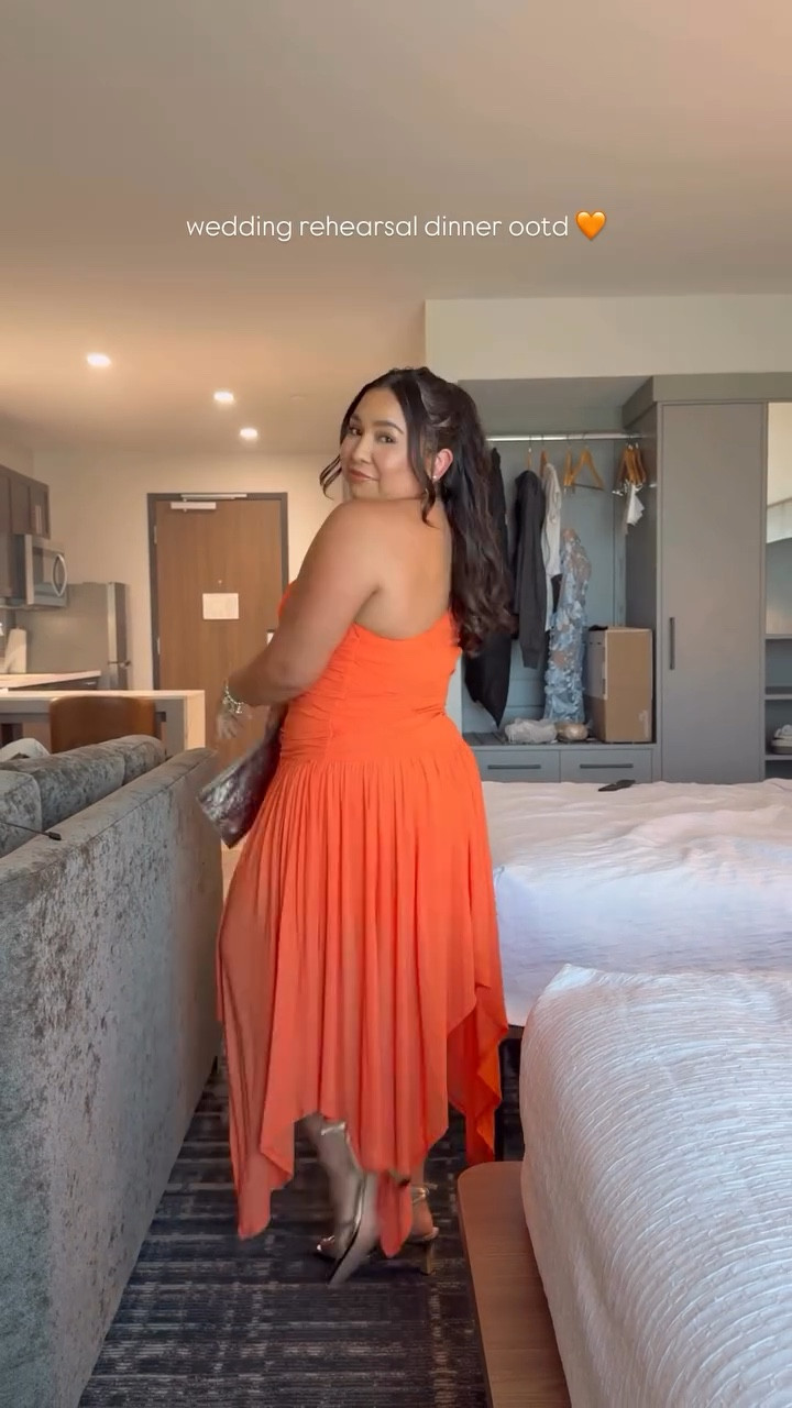 Wedding rehearsal dinner ootd 🧡 found this dress last minute from @macys and honestly it was meant to be! 

Outfit is linked on LTK and my Macys storefront!