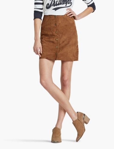 Lucky Brand Suede Skirt - Tan - 8 | Lucky Brand