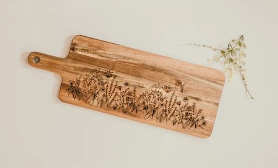 Engraved Wildflower Cutting Board, Housewarming Gift, Wedding Gift | Etsy (US)