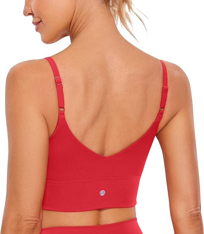 CRZ YOGA Adjustable Longline Sports Bra for Women - V Back Wireless Workout Padded Yoga Camisole ... | Amazon (US)