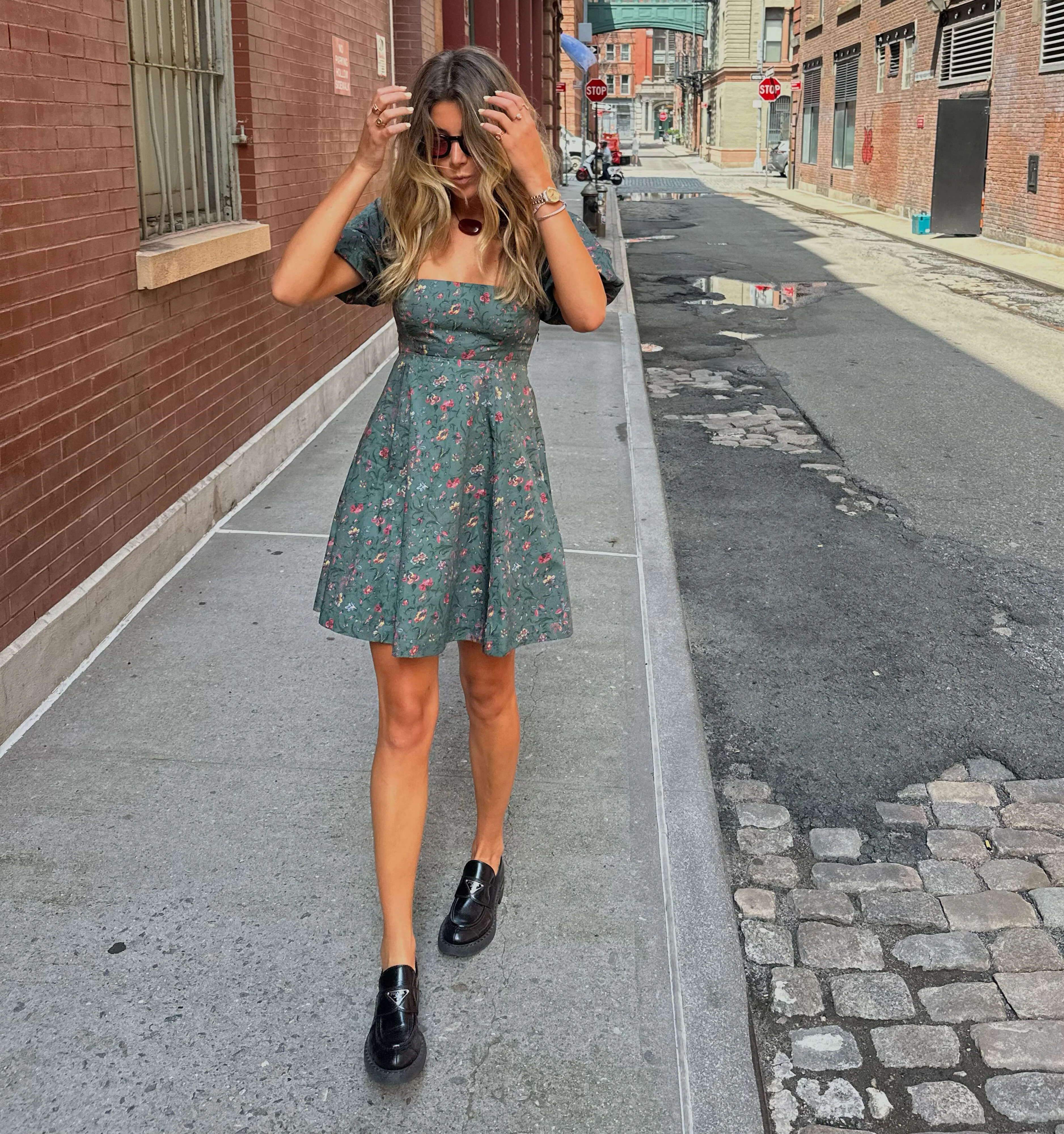 The Matilda Mini Dress - Bottle Green Fleur Chintz | Hill House Home US