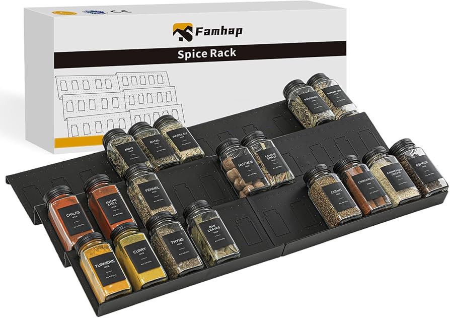 Famhap Spice Drawer Organizer, 6 Pack Drawer Seasoning Organizer Expandable from 11.6" to 23.2" S... | Amazon (US)