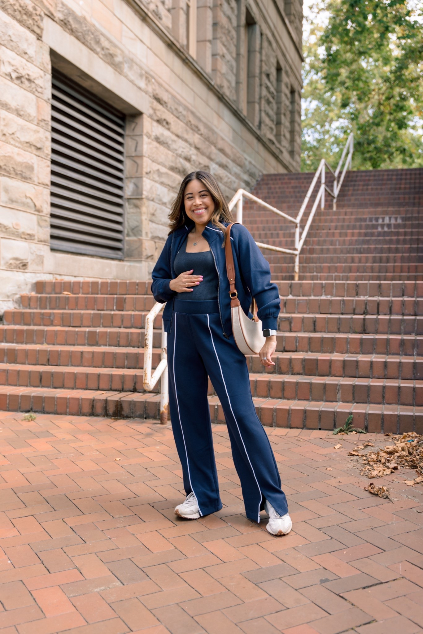 Petite and BUMP friendly set from Spanx! I’m 5ft tall and the pants in the petite length are still a little long from my frame. I recommend styling these pants with platform sneakers or UGG boots for fall. 

#LTKPetite #LTKFallSale #LTKBump