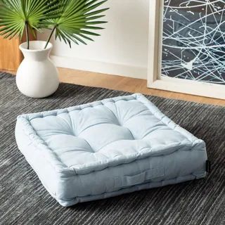 Safavieh Gardenia Square Tufted Velvet Floor Pillow (Blue) | Bed Bath & Beyond