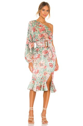 HEMANT AND NANDITA Olivia Midi Dress in Sage Green from Revolve.com | Revolve Clothing (Global)