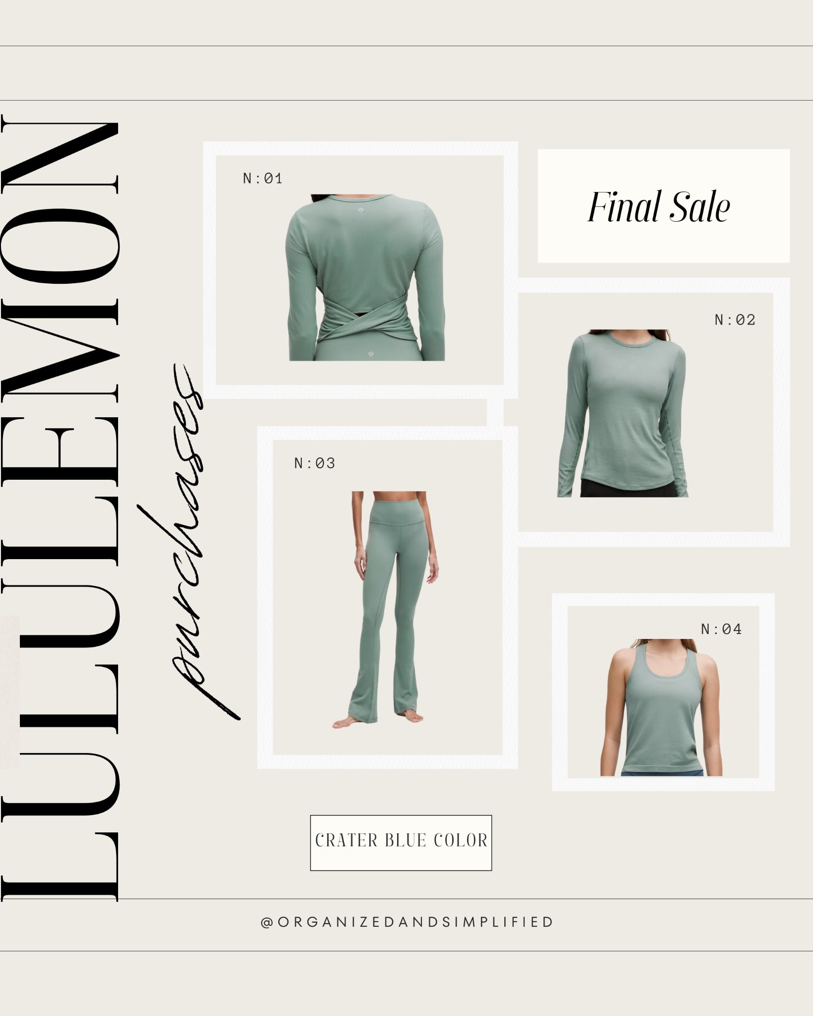 Purchased amazing Lululemon final sale items for spring break!  Ready for comfort and yoga in Scottsdale! 