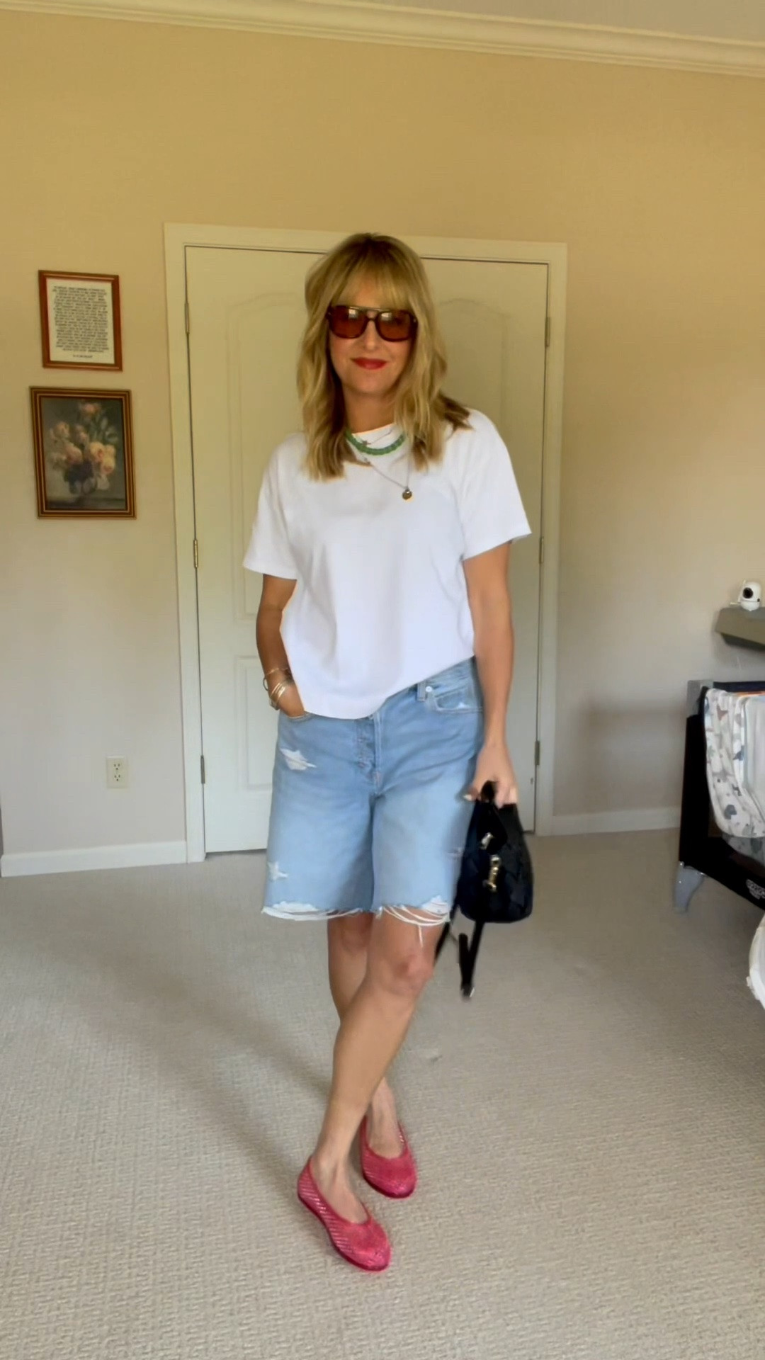 I am loving the Bermuda/Dad shorts for summer! I wanted to relaxed bag your fit, so I did size up in these. The price is worth giving these a shot, even if you are unsure about the style.

#LTKmomlife #LTKOver40