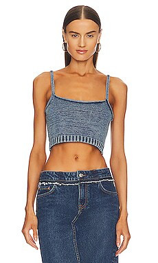 Knorts Knit Denim Spaghetti Strap Bralette in Vintage Indigo from Revolve.com | Revolve Clothing (Global)