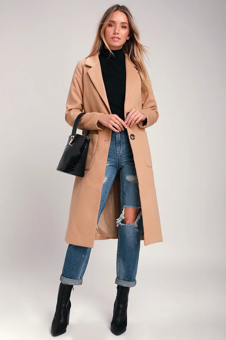 Style Squad Tan Long Coat | Lulus