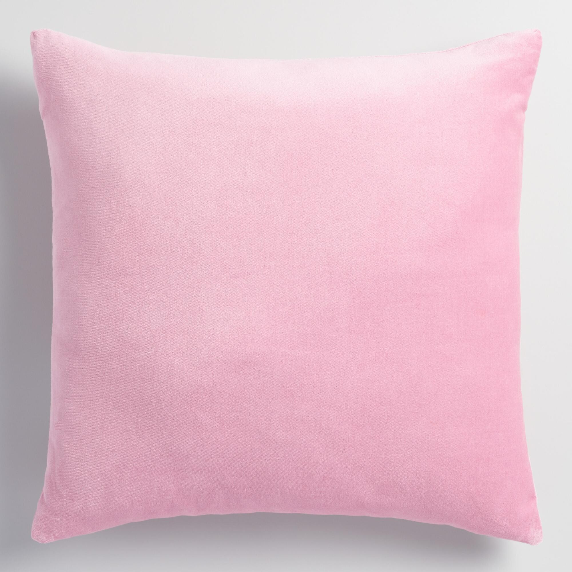 Lilac Velvet Throw Pillow: Pink - Cotton - 18" Square by World Market 18In | World Market