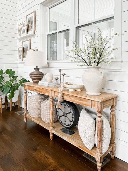 Entry foyer table Everett console from world market spring florals cherry blossoms large white vase lap decorate bowl basket hamper with lid floating shelves gallery wall frames art pictures target kirklands nearly natural Amazon living room home decor

#LTKSeasonal #LTKFind #LTKhome