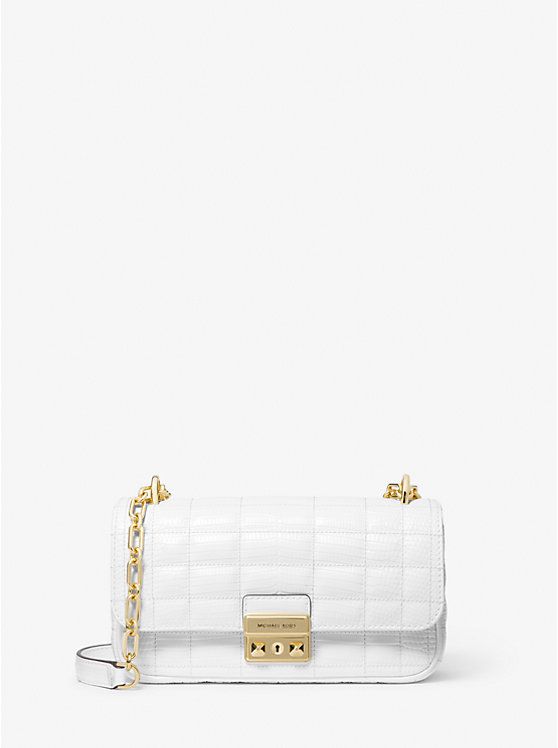 Tribeca Small Quilted Lizard Embossed Leather Shoulder Bag | Michael Kors US