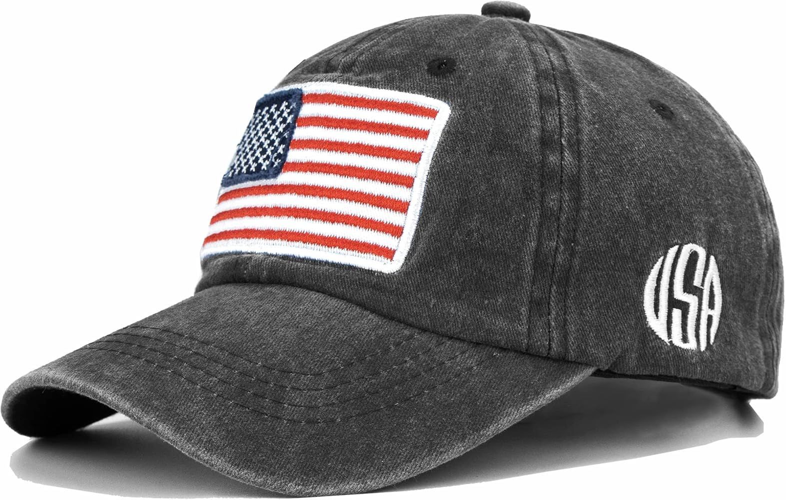 IZUS Washed Baseball-Hats American-Flag Distressed - 100% Distressed Cotton Dad Hat Embroiderred ... | Amazon (US)