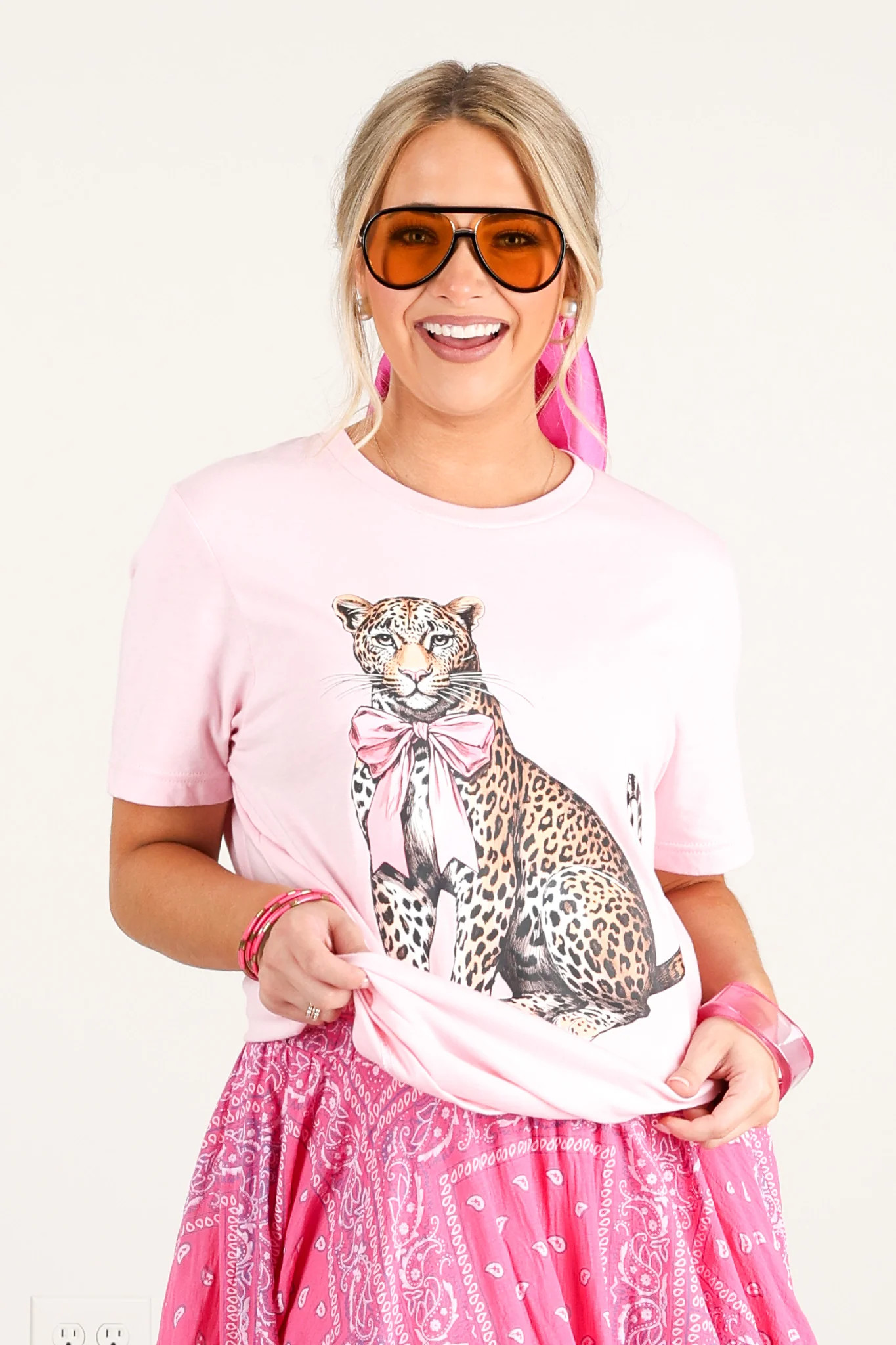 Pretty Fierce Pink Leopard Short Sleeve Tee | The Willow Tree