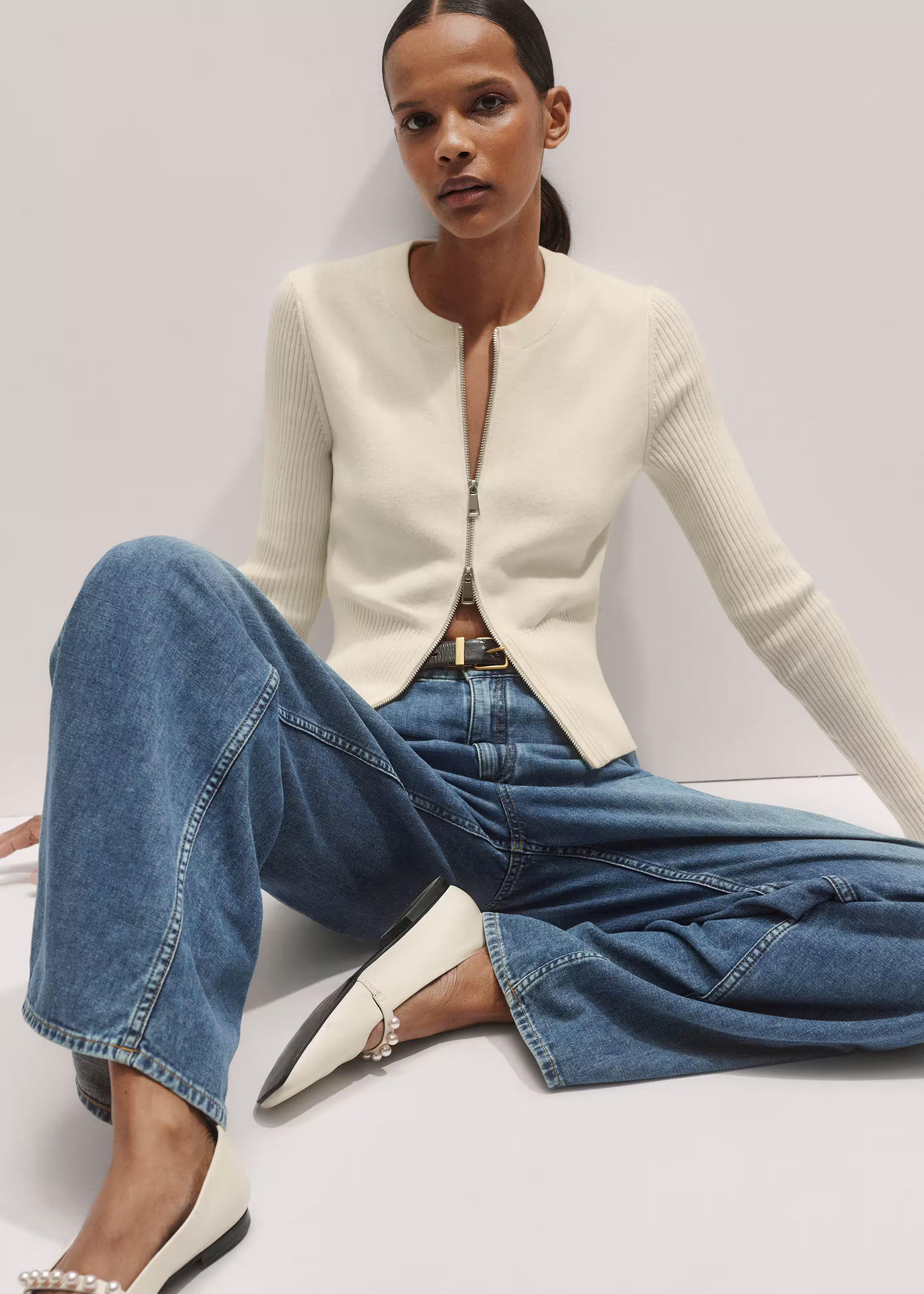 Milano Knit Two-Way Zip Cardigan Responsibly Sourced Merino Wool + Organic Cotton | ME+EM Global (Excluding US)