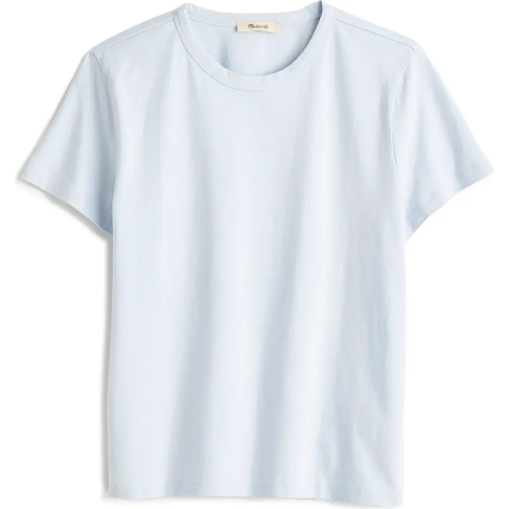 Madewell Perfect Crewneck T-Shirt in Soft Blue at Nordstrom, Size Xx-Small | Nordstrom