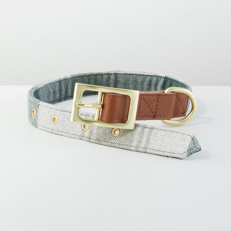 Tartan Plaid Adjustable Dog Collar - Tonal Green - Hearth & Hand™ with Magnolia | Target