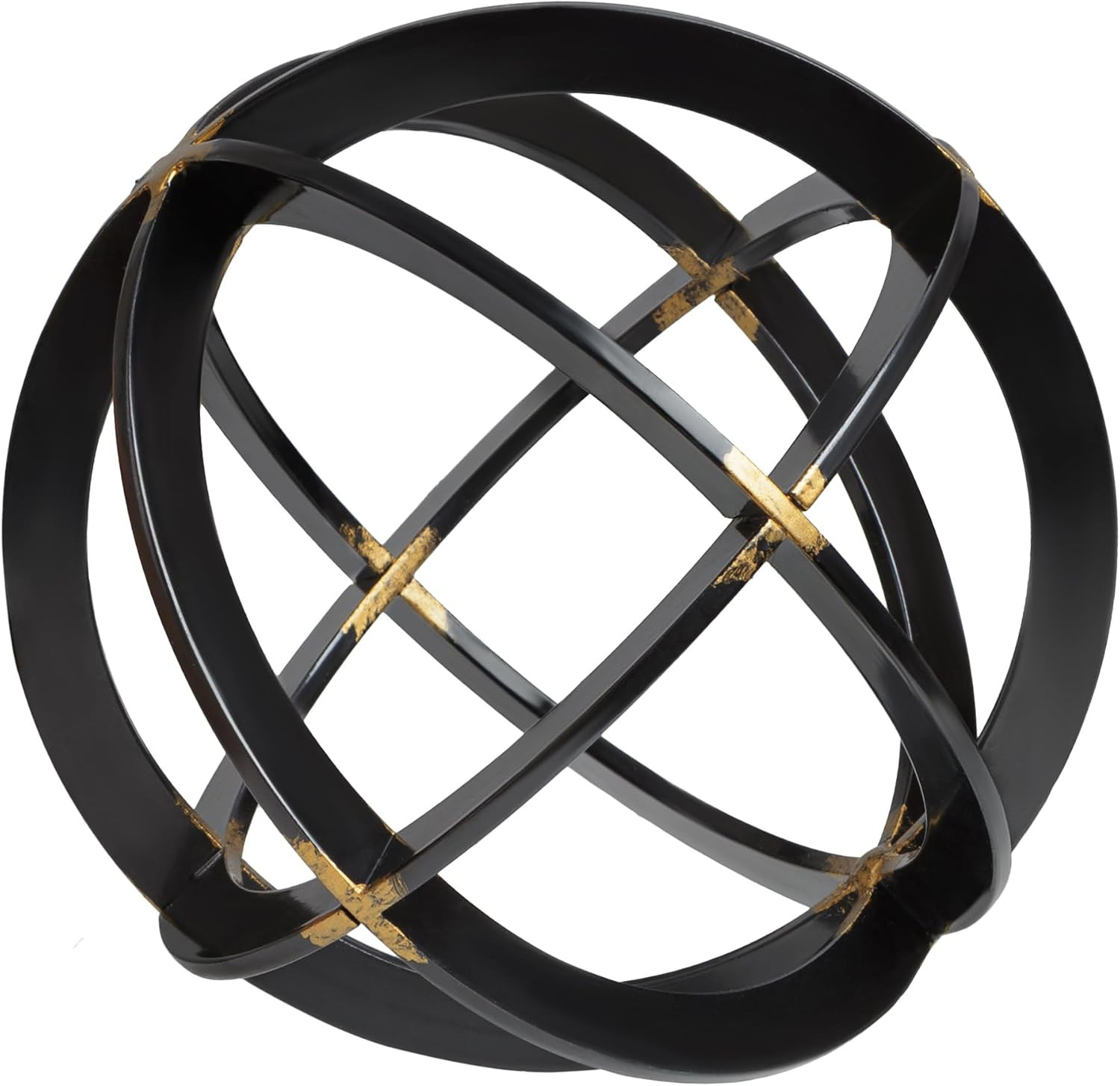 Decorative Sphere for Home Decor - Black & Gold, Hand Painted | Amazon (US)