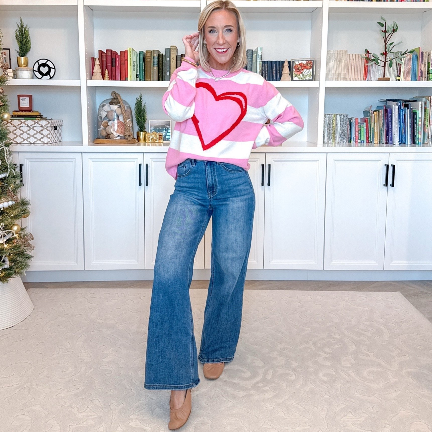 Walmart - more new arrivals  * Dark High Rise Straight Jean - Size 2. 

Striped Sweater w/ Heart - size Small. On sale $13. 

 

#LTKOver40 #LTKSeasonal #LTKFindsUnder50