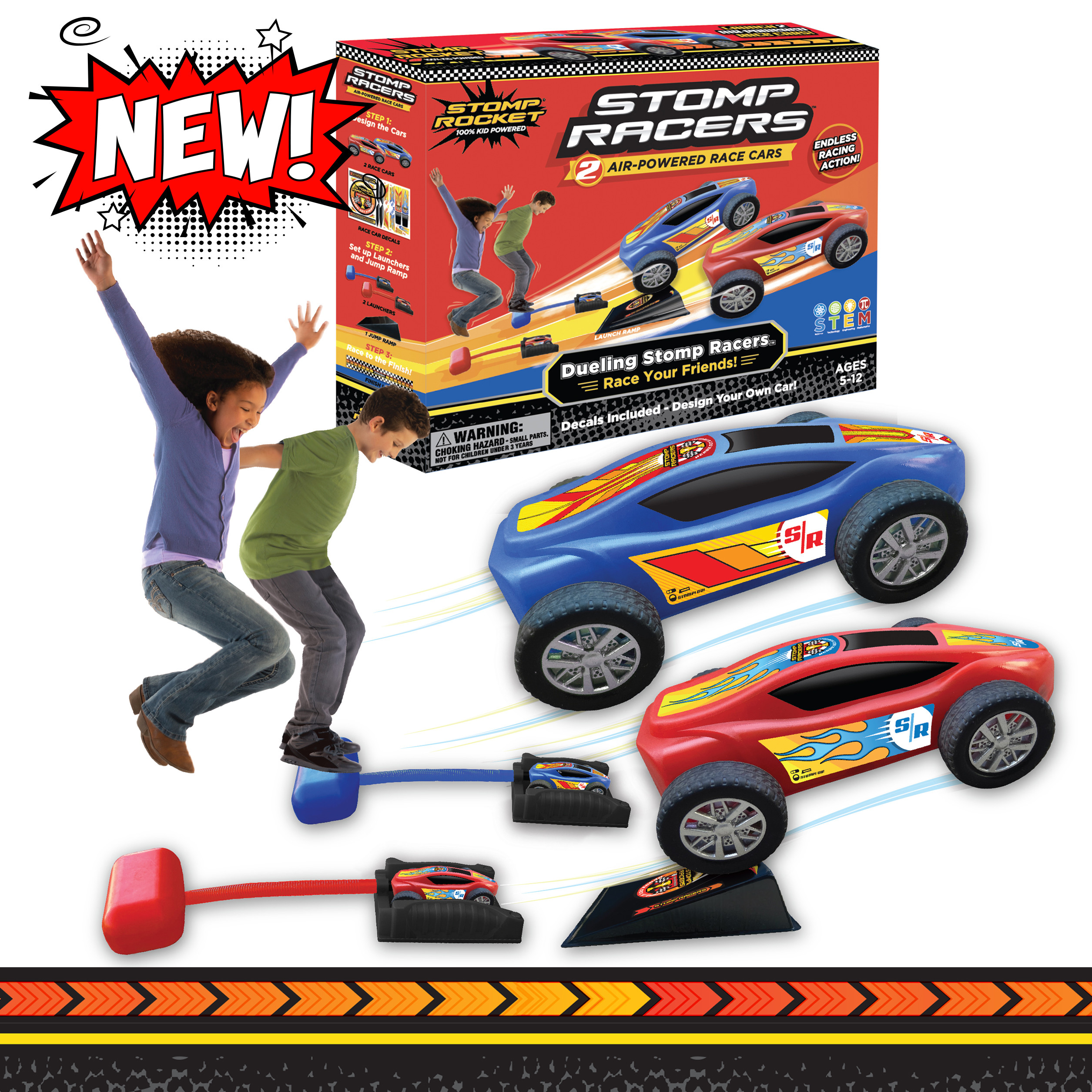 Stomp Rocket Original Stomp Racers Dueling Car Launcher for Kids - 2...
 | Amazon (US)