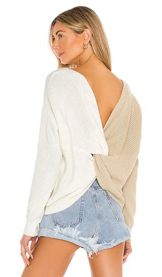 Trish Knot Sweater in Beige & White | Revolve Clothing (Global)