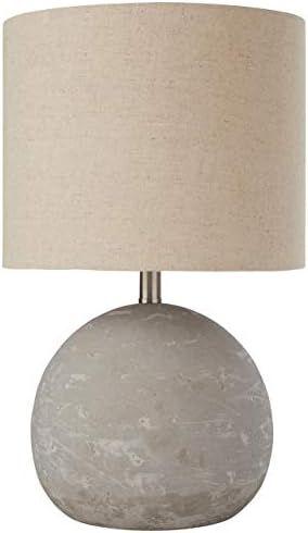 Amazon Brand – Stone & Beam Industrial Round Concrete Table Desk Lamp with Light Bulb and Beige Shad | Amazon (US)