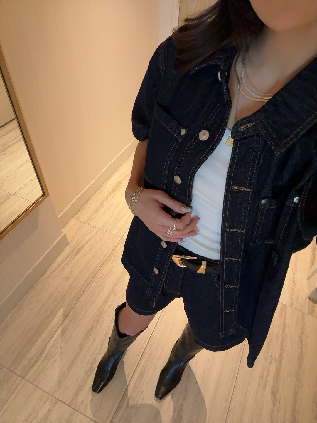 Details of this denim set ✨🫶🏽

Seriously so impressed with the quality & can’t wait to style the pieces separately as well 👖

Such an easy fall outfit 👢🍂

#LTKSeasonal #LTKfindsunder50 #LTKfindsunder100