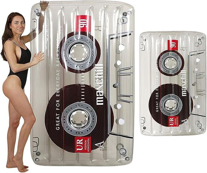 Retro Cassette Lounger Pool Floats Raft for Adults by LOTELI - Thicker and Stronger - Large Clear... | Amazon (US)