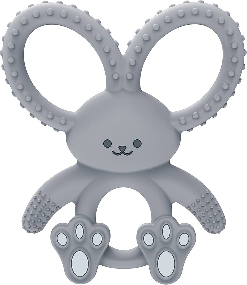 Dr. Brown's Flexees Bunny Teether for Infant & Baby, Gray, 100% Silicone, BPA Free, 3m+ | Amazon (US)