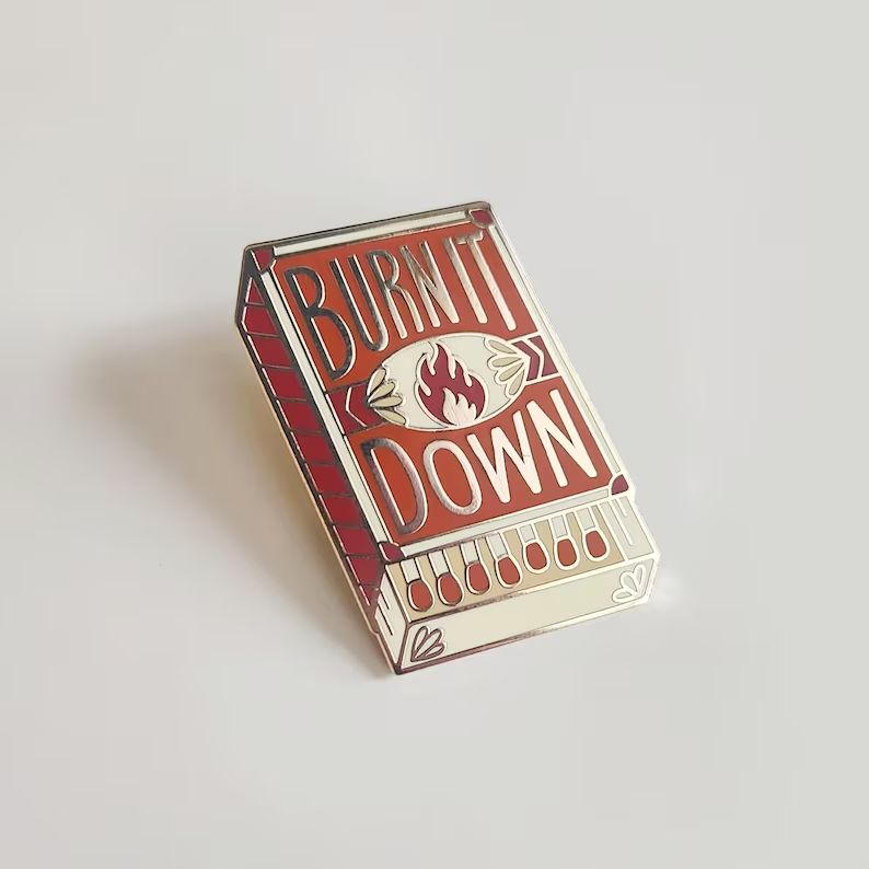 Vintage Matchbox Enamel Pin Burn It Down - Etsy | Etsy (US)