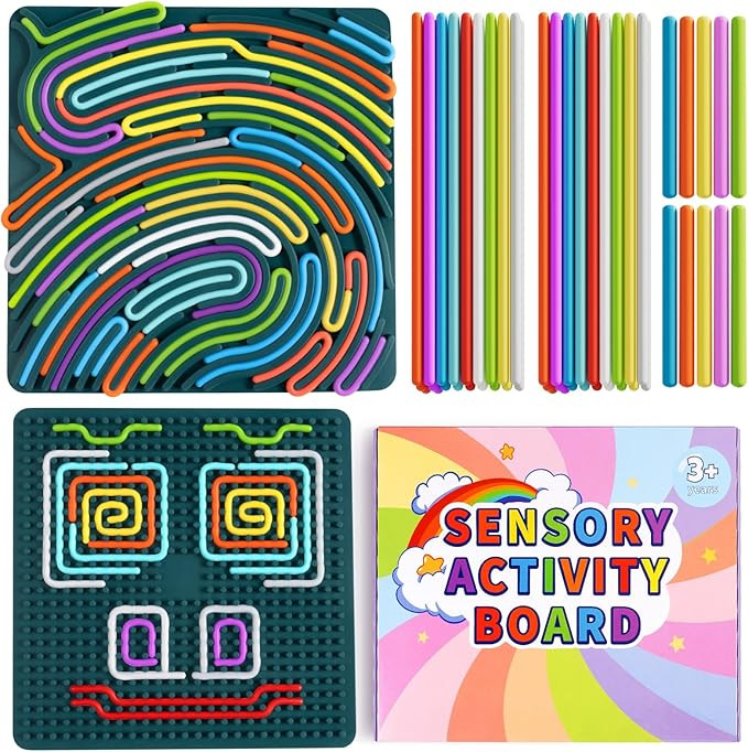 Sensory Activity Board - Large Silicone Fidget Toy for Autism, Anxiety, Stress Relief, Calming & ... | Amazon (US)