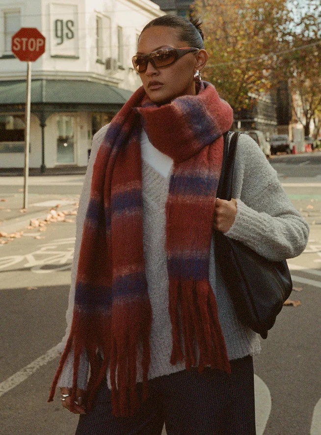 Rotini Scarf Red / Purple | Princess Polly US