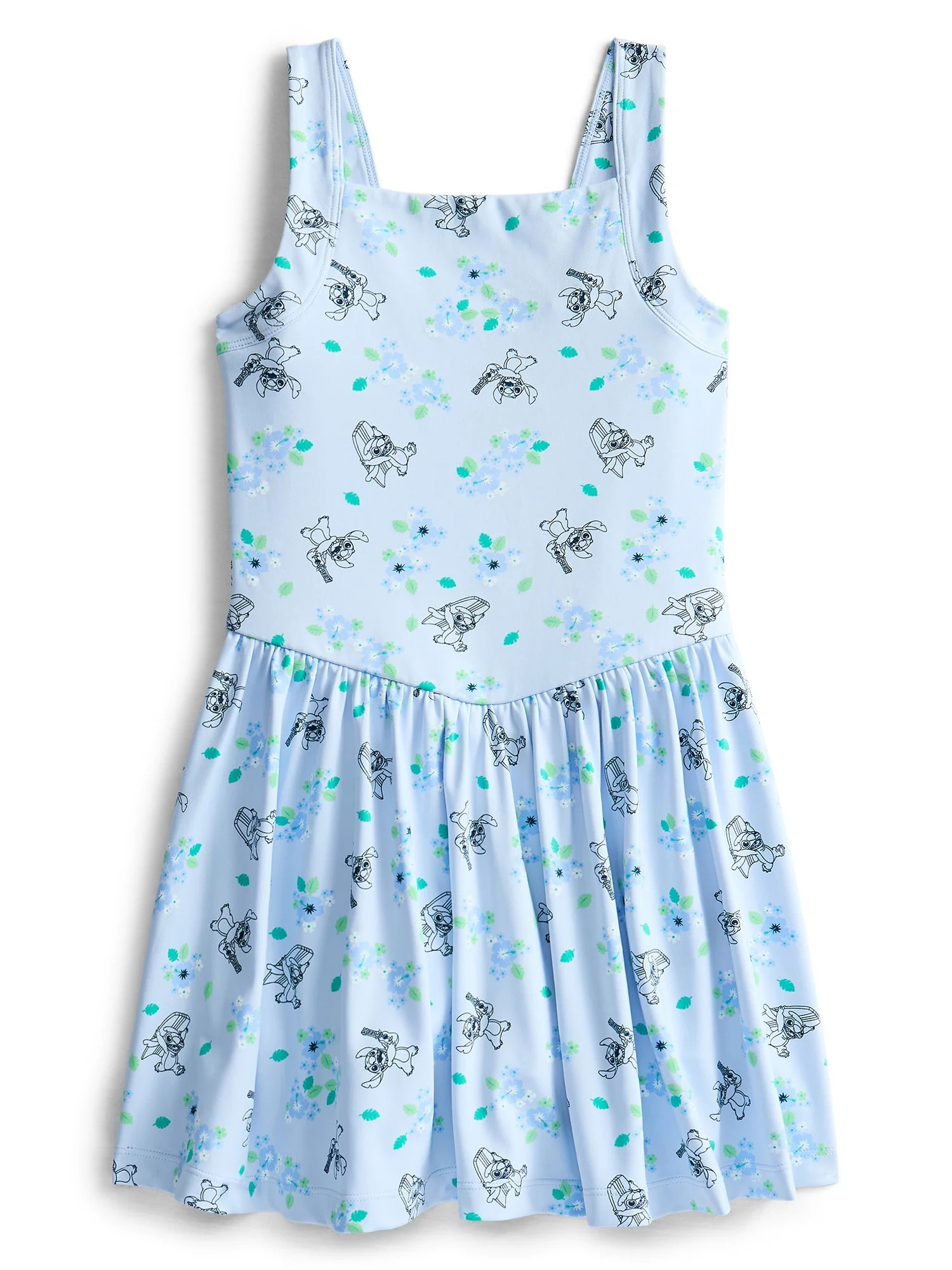 Stitch Girls Active Sleeveless Dress with Built-In Shorts, Sizes 4-12 | Walmart (US)