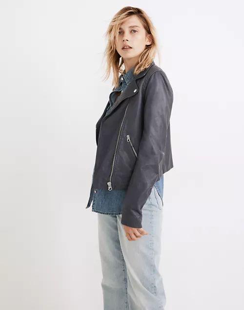 Washed Leather Motorcycle Jacket | Madewell