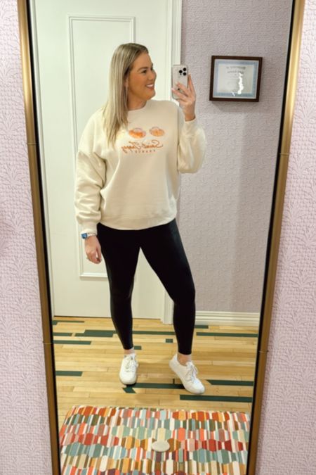 Cold winter day calls for comfy clothes! 
Spanx faux leather leggings 
Abercrombie “Saint Tropez” crew neck sweatshirt 
Sam Edelman poppy sneakers 


#LTKstyletip #LTKmidsize #LTKSeasonal