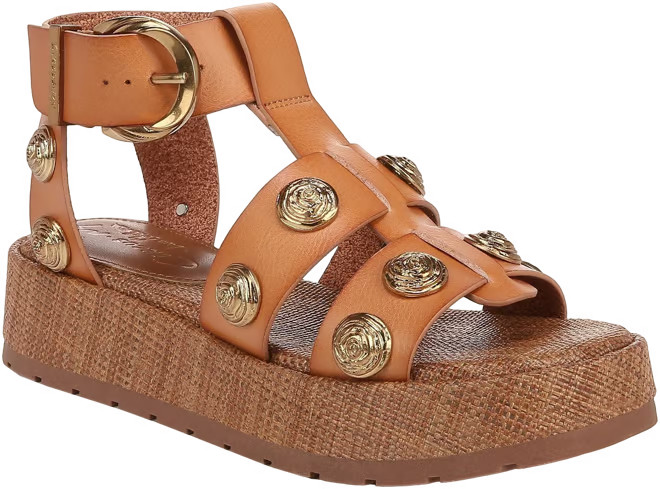 Circus NY by Sam Edelman Katy Stud Raffia Platform Gladiator Sandals | Dillard's