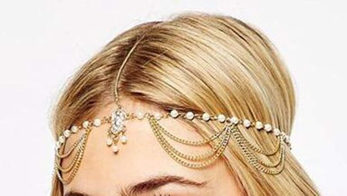 Chargances Women Head Chain Gold-tone Rhinestone Crystal Bridal Head Chain Wedding Hair Accessori... | Amazon (US)