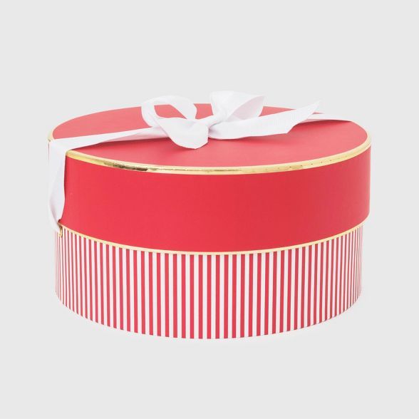 Red and White Pinstripe Large Round Box - Sugar Paper™ | Target