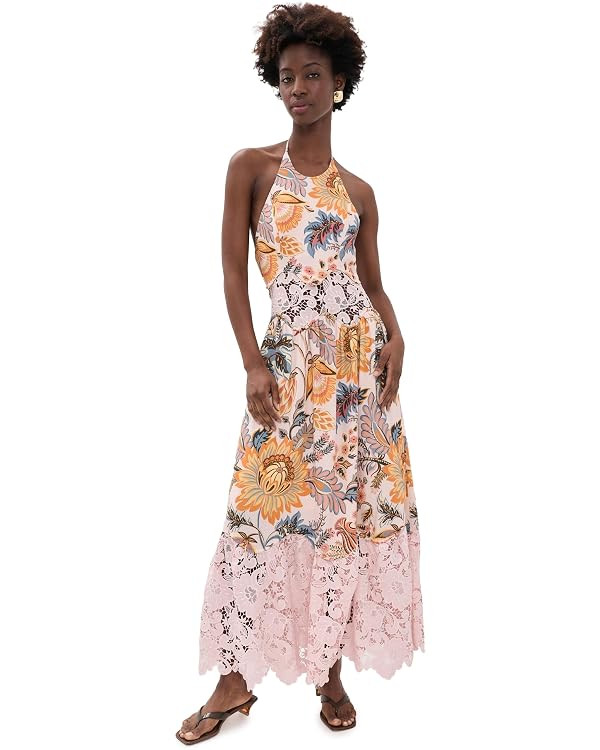 FARM Rio Women's Ligia Floral Light Pink Lace Maxi Dress | Amazon (US)
