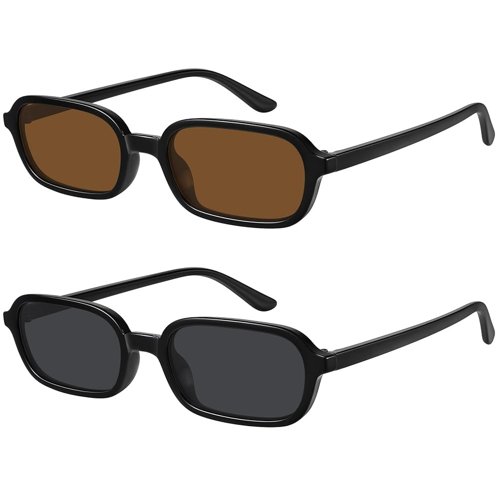 WOWSUN Retro Rectangle Sunglasses Womens Small Trendy 90s Sun Glasses Sunnies UV400 Protection | Amazon (US)