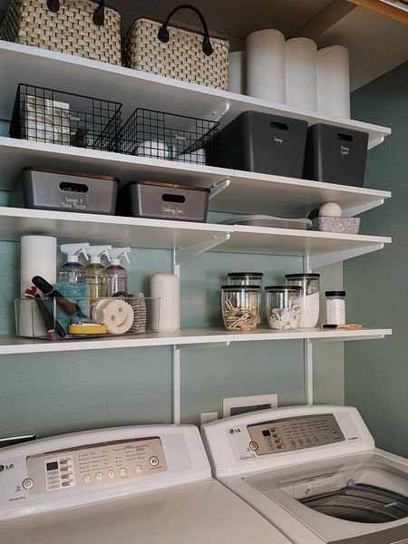 Small laundry room organization #laundryroom #organization #thecontainerstore 

#LTKhome