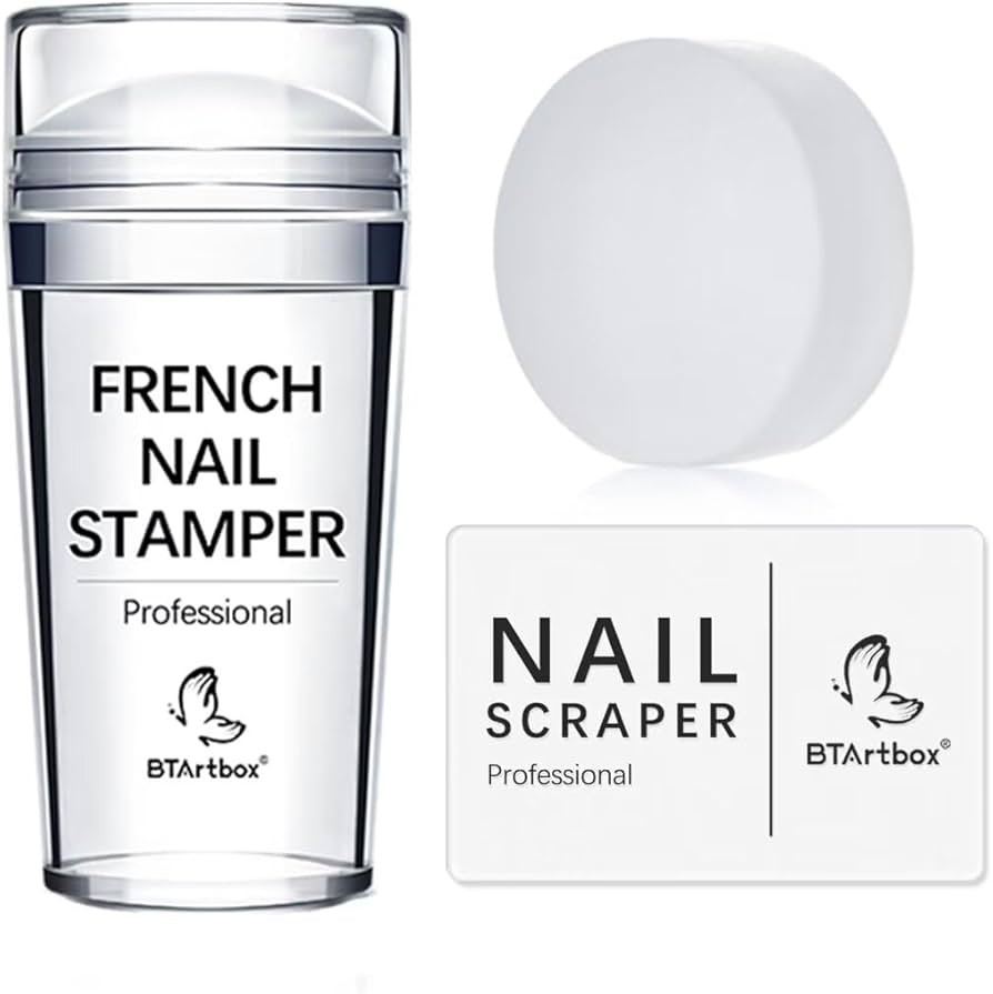 BTArtbox French Nail Stamper - French Tip Nail Tools with Nail Scraper and Replaceable Stamper He... | Amazon (US)