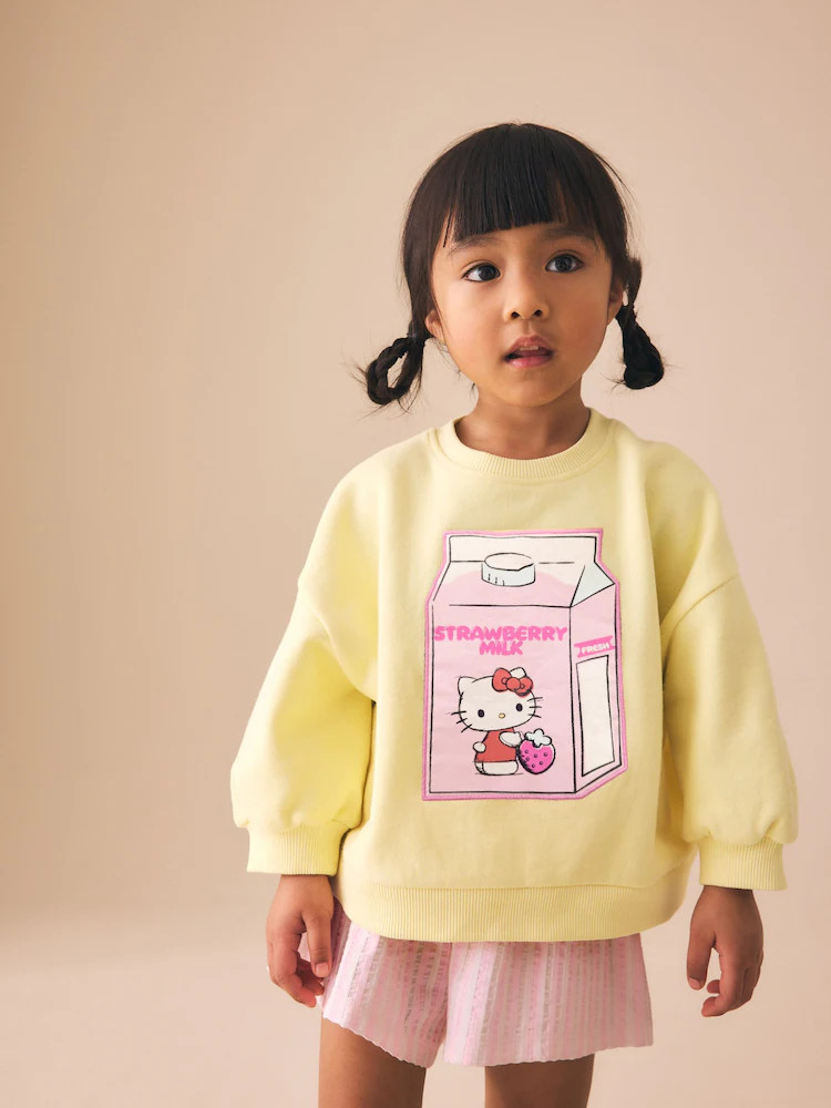 Yellow Hello Kitty Crew Neck Sweatshirt & Shorts Set (3mths-7yrs) | Next US