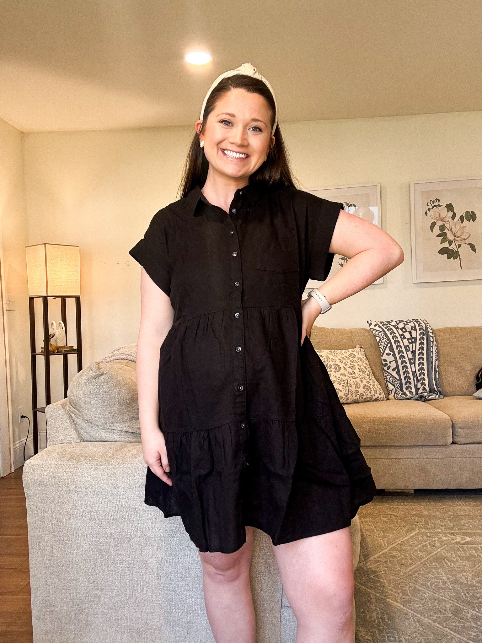 Black dress. Spring dress. Spring outfit from Walmart 