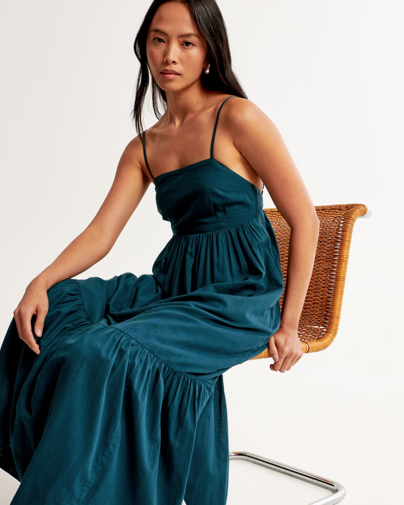 Low Back Tiered Maxi Dress | Abercrombie & Fitch (US)