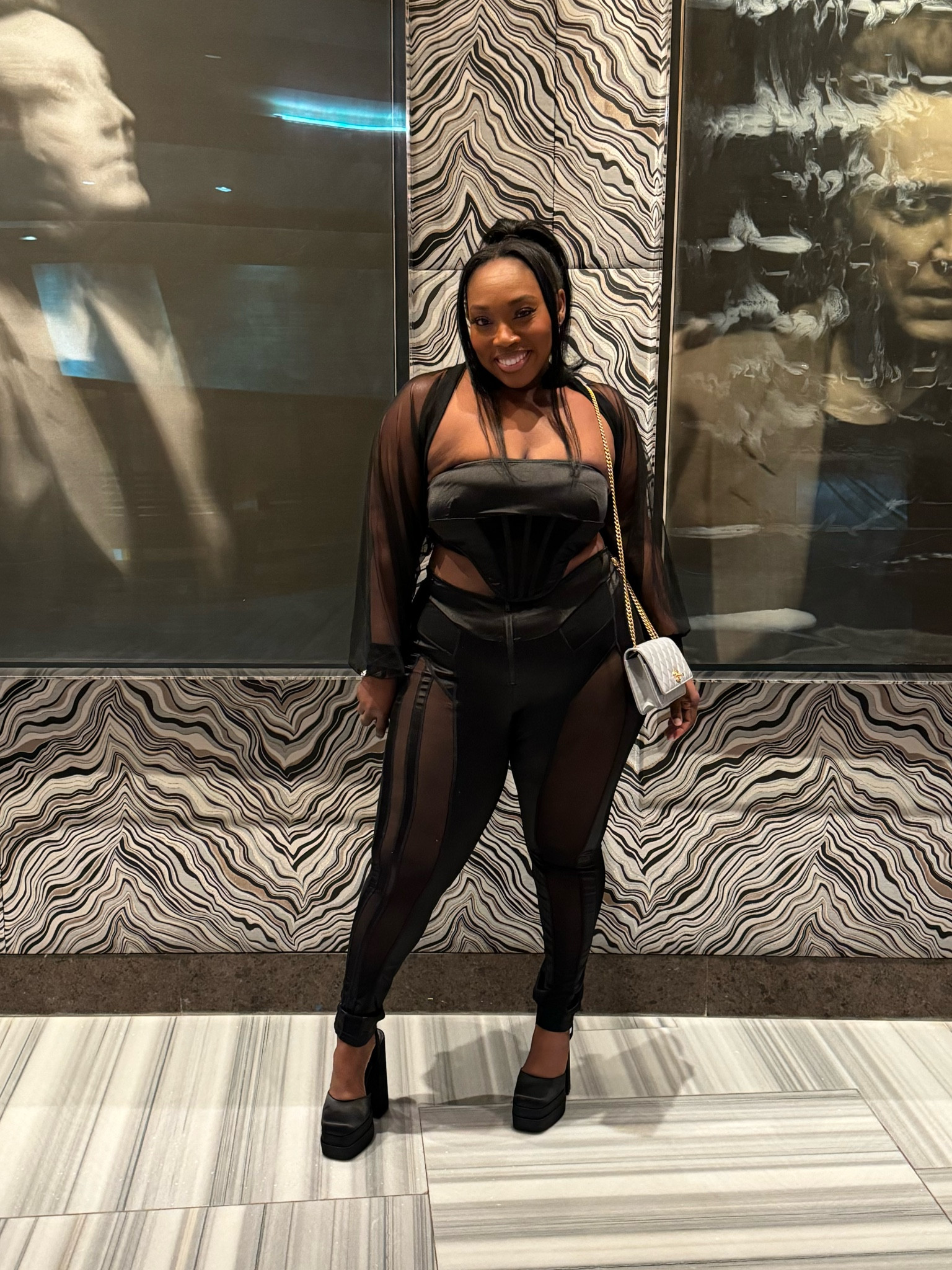 🖤
Top and pants: PLT - linked
Bolero: Marcella NYC - linkedd
Shoes: Aldo - similar styles linked
Purse: Chanel Official Wallet on Chain

#LTKHoliday #LTKmidsize #LTKstyletip