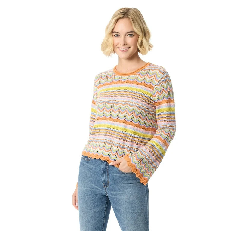 Jessica Simpson Women's and Women's Plus Pointelle Pullover, Sizes XS-5X - Walmart.com | Walmart (US)