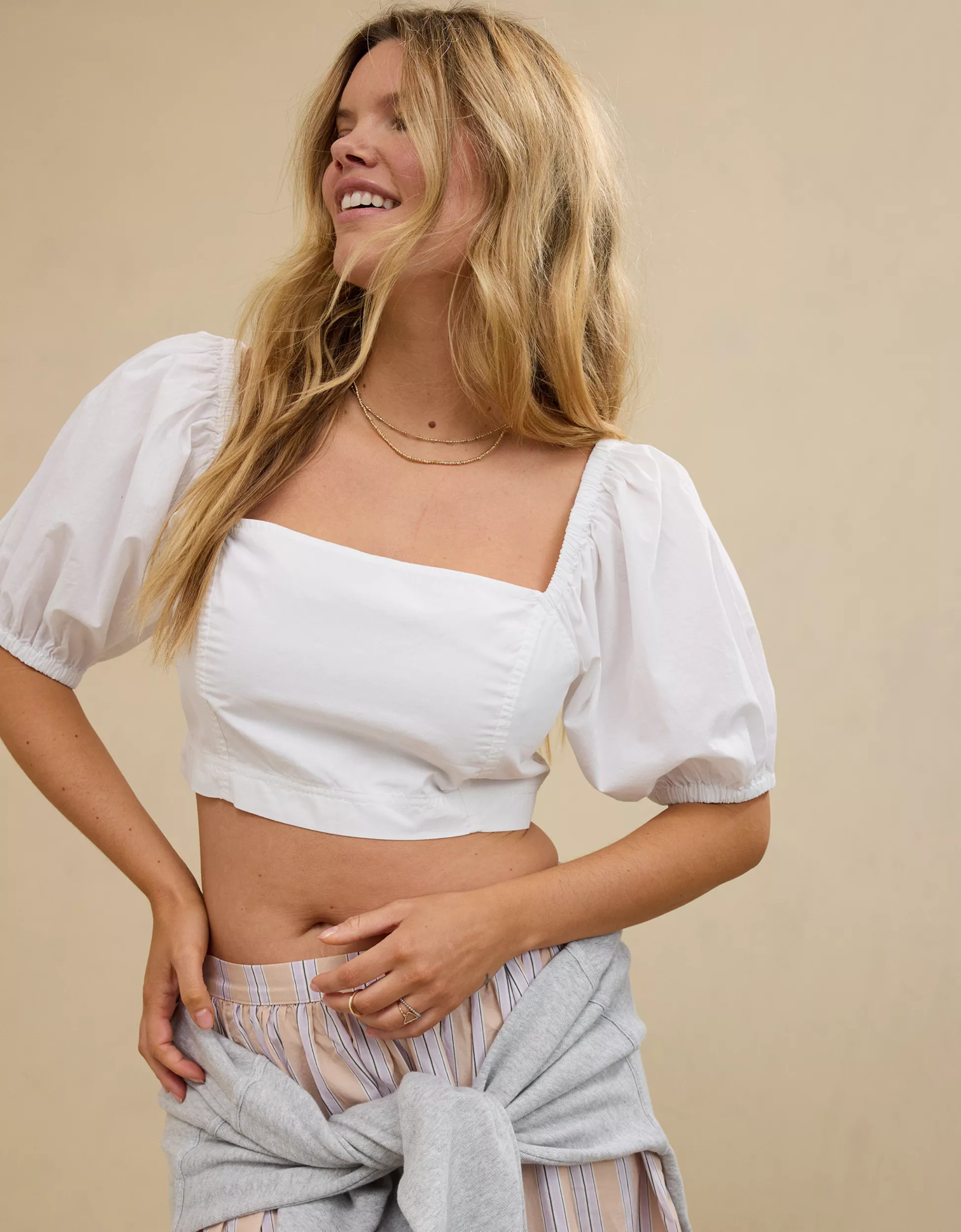 Aerie Puff Sleeve Square Neck Top | Aerie