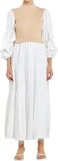 Layered Mixed Media Maxi Dress | Nordstrom